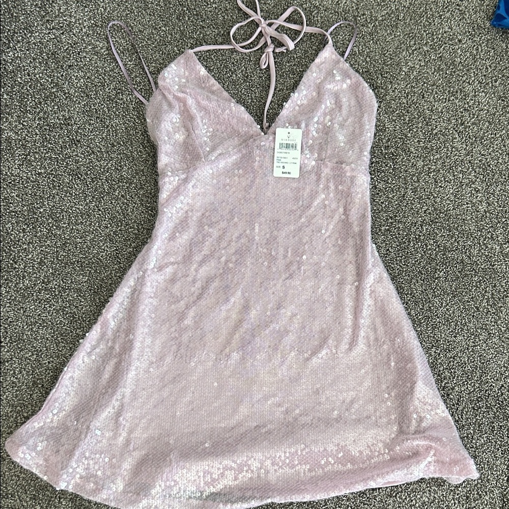 Windsor Sparkling Pink Sequin Dress Size S